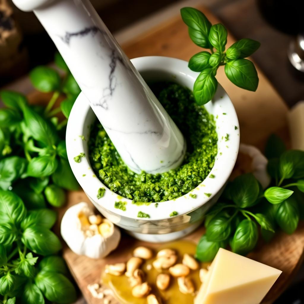 Article image for: How Do I Make Authentic Basil Pesto Genovese? - A professional photo related to food & drink