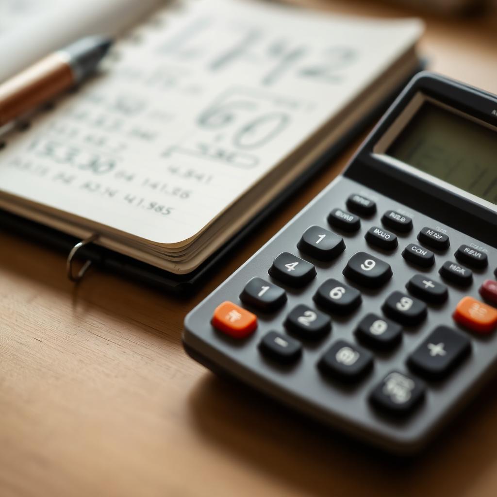 the Factorial of 100: Vintage scientific calculator and a notebook with handwritten exponent notation