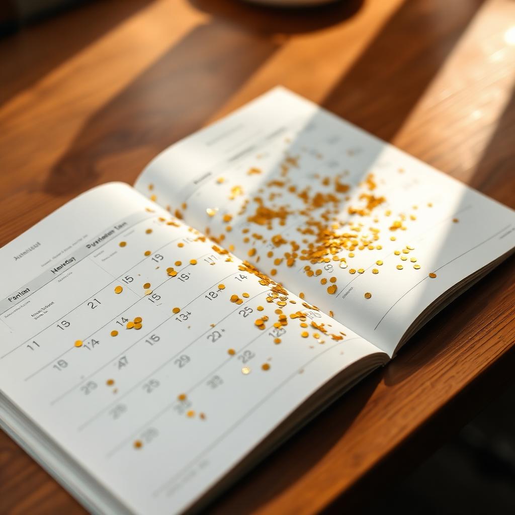 Wall calendar with a coffee cup and a small gift box, illustrating a Starbucks birthday reward day