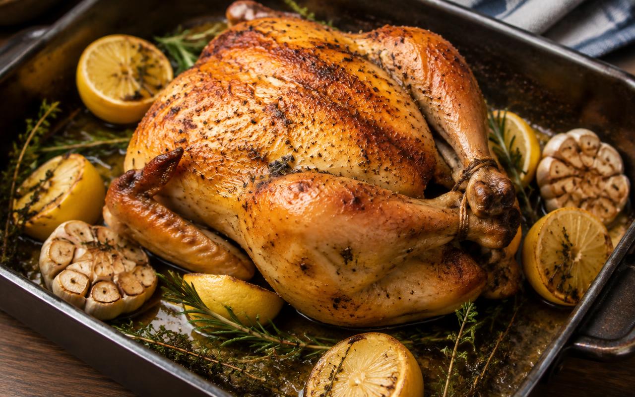 Article image for: How Do You Roast a Whole Chicken With Crispy Skin? - A professional photo related to food & drink