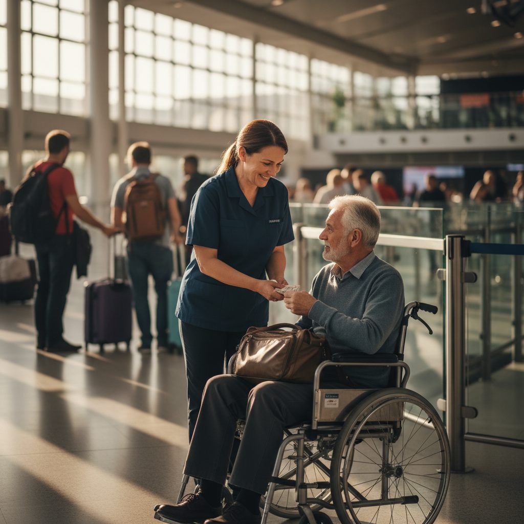Article image for: How Much Should You Tip a Wheelchair Attendant at the Airport? - A professional photo related to travel
