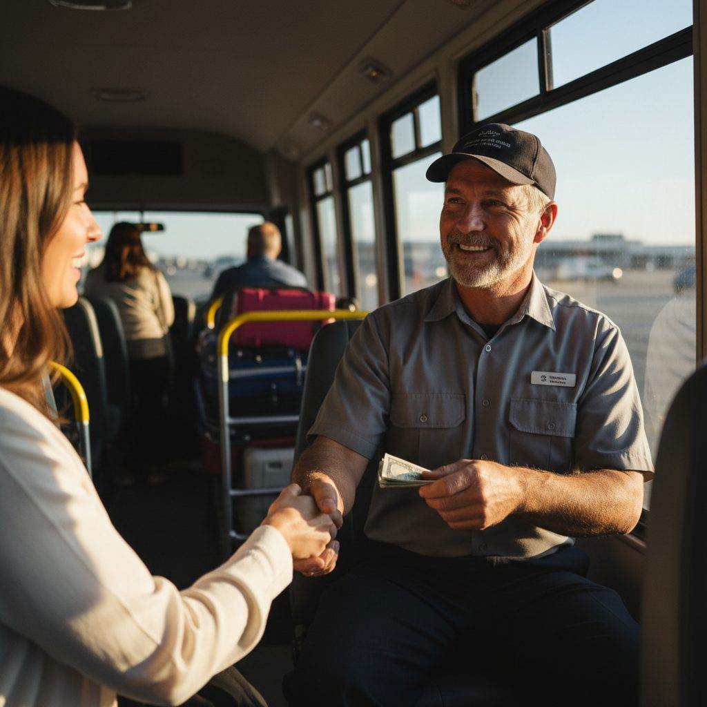 Article image for: How Much Should You Tip an Airport Shuttle Driver? - A professional photo related to travel