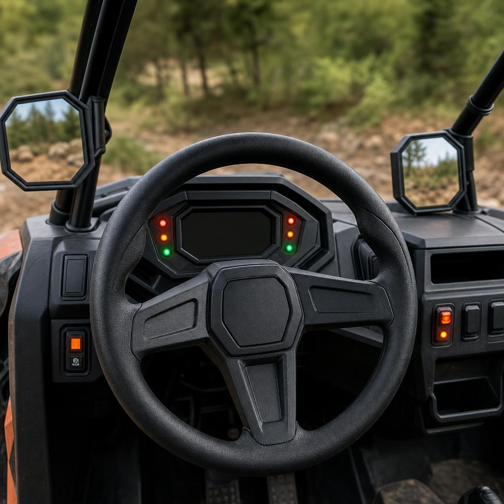 Simple durable dashboard of a reliable utility side-by-side UTV
