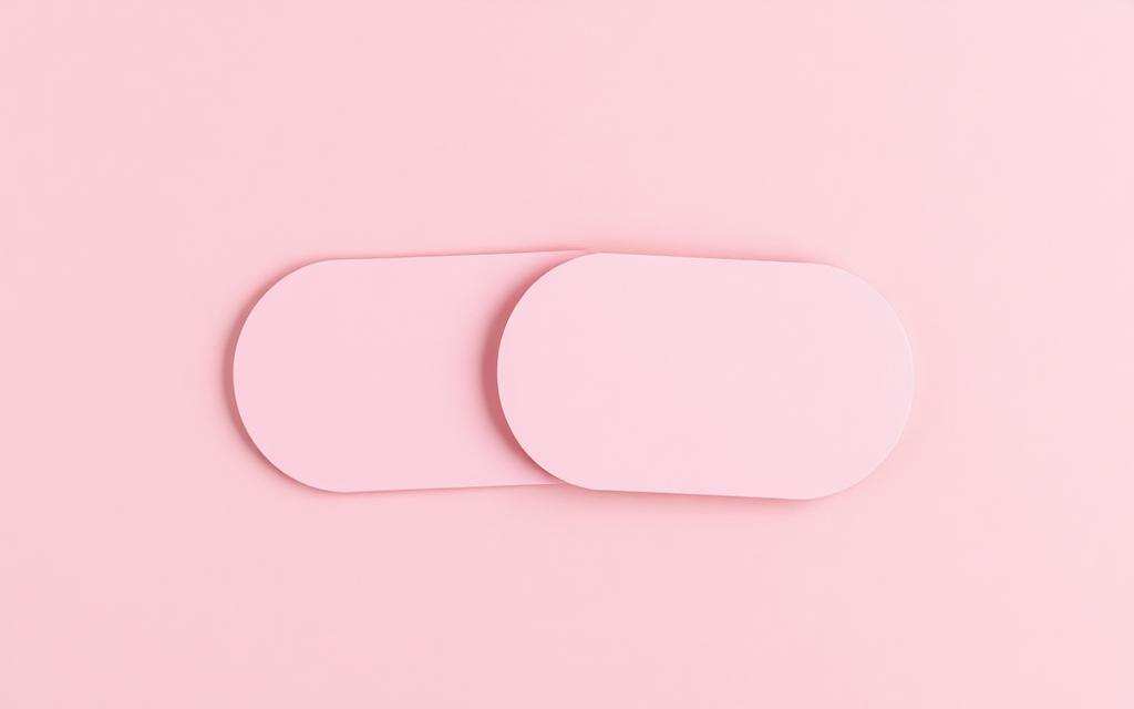 Two pastel pink rounded cards overlapping on a soft pink background representing two contact records being merged into one