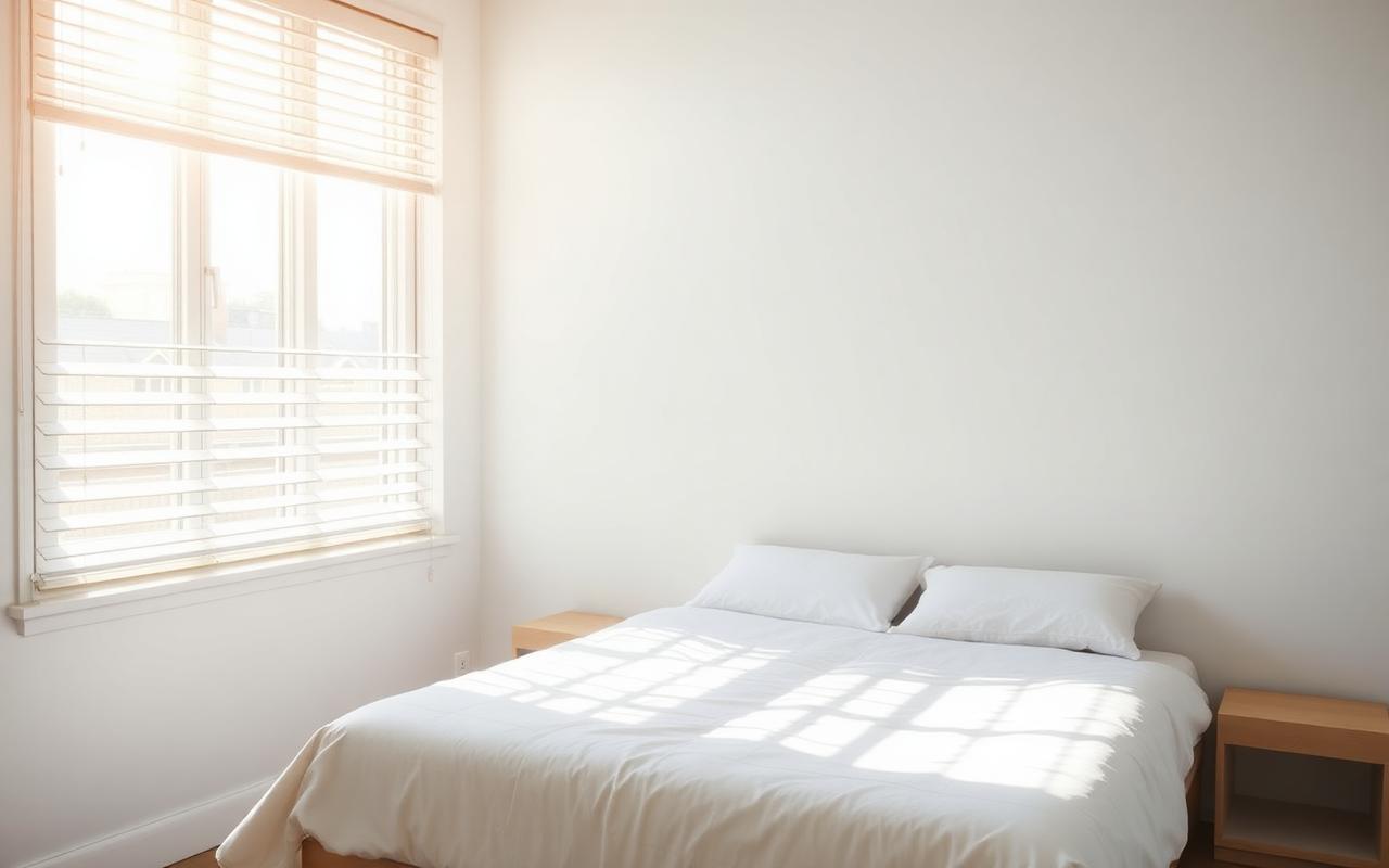 Bright morning light through bedroom blinds, the key cue for resetting a school year sleep schedule