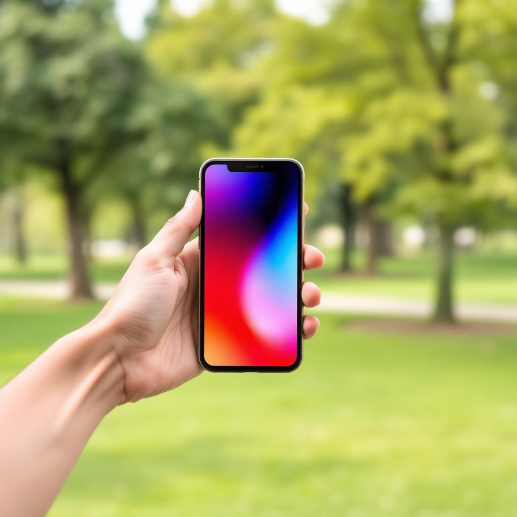 Infinix Hot 60i Worth Buying: A generic black smartphone held in one hand in front of a blurred green park background