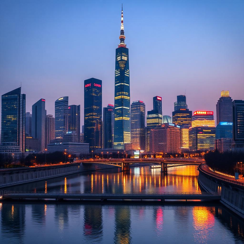 Modern Seoul skyline at dusk, the contemporary setting half of the My Royal Nemesis K-drama