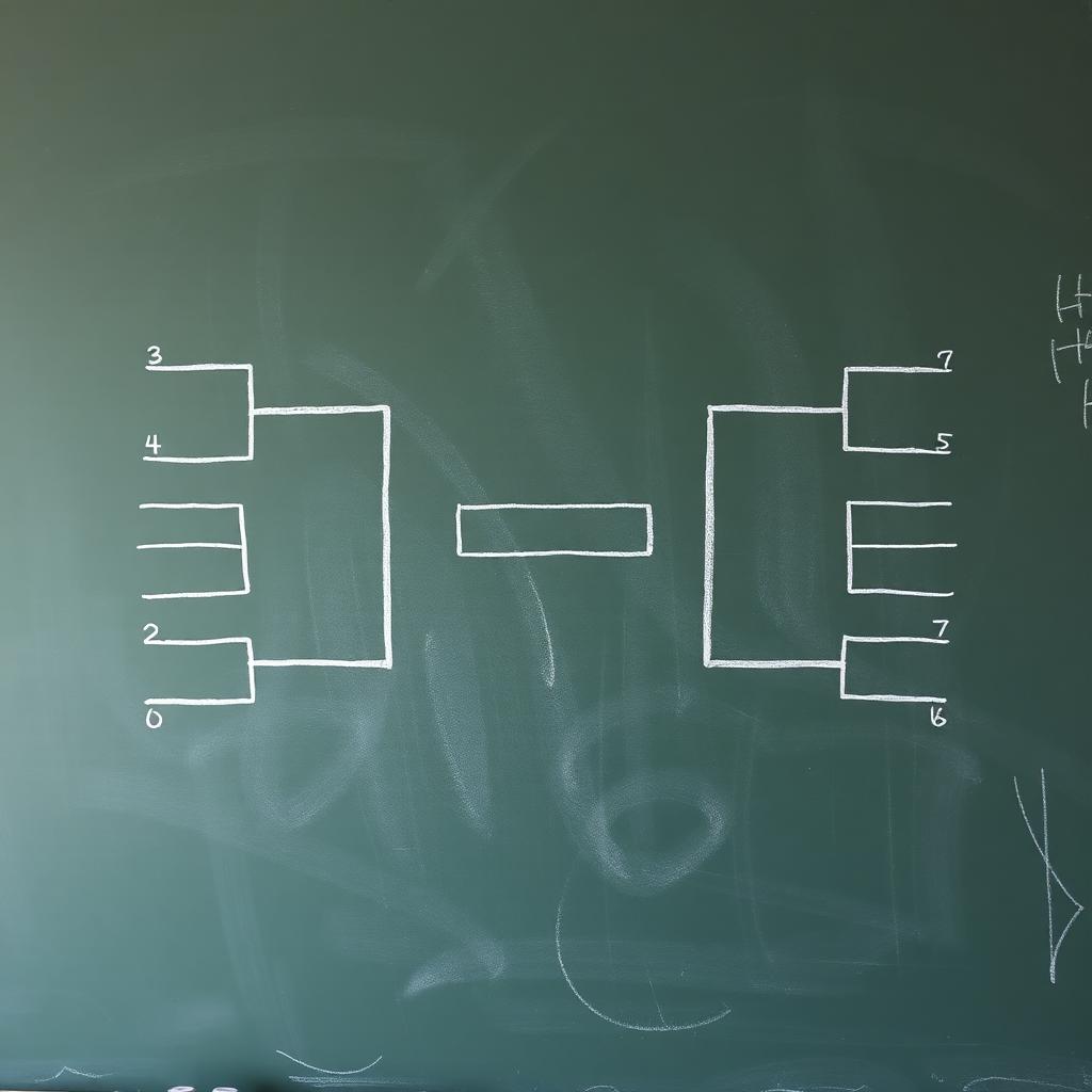 Many Rounds Are in the 2026 FIFA World Cup: A tournament bracket diagram drawn on a green chalkboard with simple connecting lines